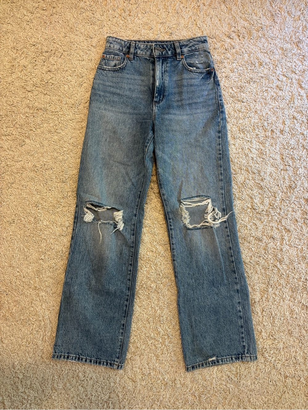 Garage High-Rise Ripped Blue Jeans